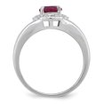 thumbnail image 2 of Sterling Silver Rhodium-plated Diam. & Created Ruby Ring Size 8, 2 of 3