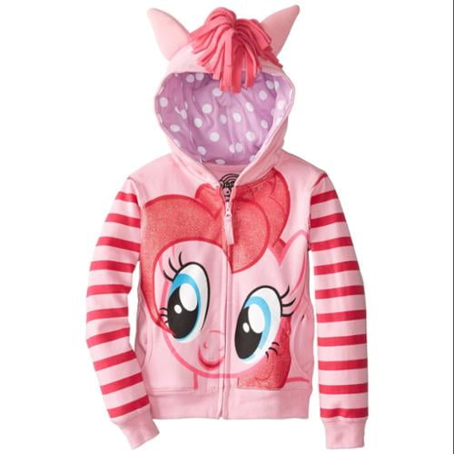 My Little Pony Pinkie Pie Toddler Girls Zip-Up Hoodie with Ears & Mane, Pink