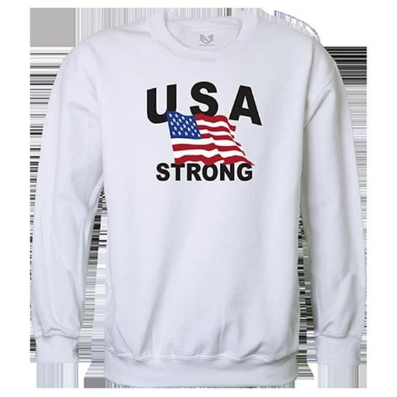 USA Strong 4 Graphic Crewneck Sweatshirt, White - 2XL