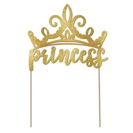 amscanDisney Princess Glitter Gold Cake Decorating Pick, 5 x 6, One Size 102357