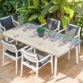 thumbnail image 2 of Wisteria Table Cloths for 4 Foot Rectangle Tables, Purple Flowers Leaves Butterflies Plants Spring Beige Patio Waterproof Elastic Fitted Tablecloths, Washable Rectangular Table Cover for Camping, 2 of 8