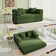 thumbnail image 2 of YINIX 62.9"  Sofa Couch with Two Pillows,  Comfy Modular Convertable Sofa Bed for Living Room and Small Spaces, Green, 2 of 9