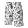 thumbnail image 4 of Cauagu Hand Drawn Snake Print Men's Swim Trunks,Hawaiian Bathing Suit Swimsuits Beach Shorts with Pockets for Men Quick Dry Swimming Board Shorts-Large, 4 of 6