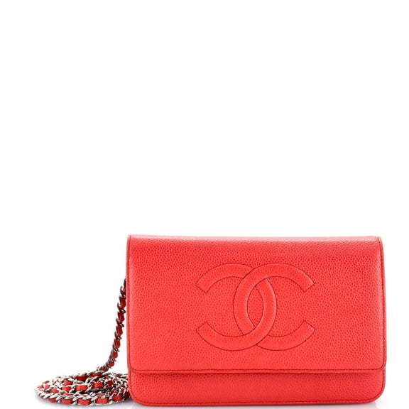 Pre-Owned Timeless Wallet on Chain Caviar By Rebag