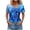 ☃389-Blue, variant on Women's V-Neck Casual Short Sleeve Spring Summer Top - Soft and breathable for seasonal wear, daily outfits, and relaxed style
