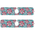 thumbnail image 2 of Coolnut Pink Flower Sink Splash Guard for Faucet 2 Packs Faucet Absorbent Mats, Peach Blossom Faucet Handle Drip Catcher Quickly Drying Mat for Kitchen Counter Bathroom, 14.9"x5.5", 2 of 7