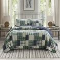 thumbnail image 2 of Madison Park King/Cal King Timber 3-Piece Reversible Printed Quilt Set, Green/Navy, 2 of 9