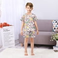 thumbnail image 7 of joogoo Funny Dinosaurs Cute Pattern Pajama Sets Short Sleeve Cotton 2-Piece Sleepwear 10Y, 7 of 7