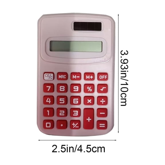 Pocket Calculator,Mini Digital Desktop Calculator with 8-Digit LCD Display,no Sound Big Button Computing Tools for Adult Office Billing Calculate,Pink