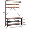 thumbnail image 2 of Aoile 4-in-1 Hall Tree, Entryway Bench with Coat Rack Freestanding, Shoe Bench with 8 Hooks & 3-Tier Storage Shelf, Brown, 2 of 8