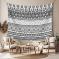 thumbnail image 2 of Grey White Boho Tapestry for Bedroom Wall Hanging Tapestry, Vintage Ethnic Tribe Abstract Art Ceiling Backdrop Tapestries Poster Blanket Wall Decor for Teens Room Living Room Dorm 55" x 73", 2 of 8
