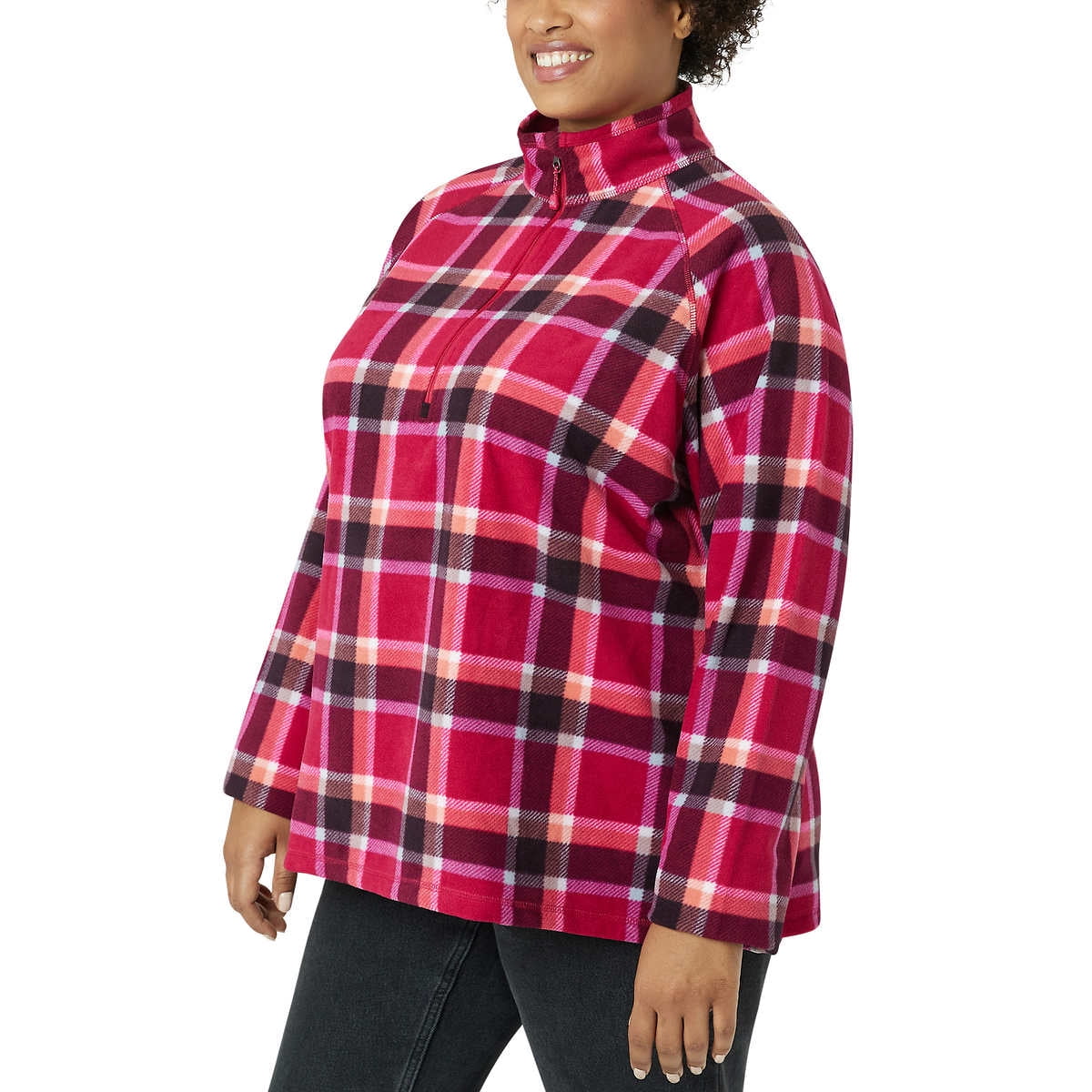 洋楽 LADY 14 Eddie Bauer Women's Ultrasoft Mock Neck Quarter Zip Pullover Top