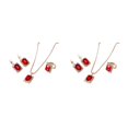 thumbnail image 1 of Minnieouse Conjunto de joyería de piedra única de aleación para mujer, artesanía exquisita y moda roja rojo 2Conjunto, 1 of 6