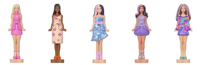 Barbie Mini Barbie Land 5-Pack Fashionistas Dolls, 1.5-inch Mini Dolls in Nail Polish Containers, Instant Collection & Surprise Reveals (Styles May Vary)