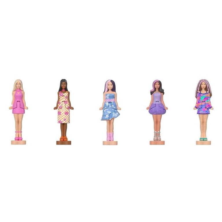 Barbie Mini Barbie Land 5-Pack Fashionistas Dolls, 1.5-inch Mini