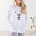 thumbnail image 2 of Mujeres Tallas grandes Casual Cuello redondo Suelto Impreso Bolsillo Manga larga Tops Mujer Blusa Fridja bvmnju3225, 2 of 5