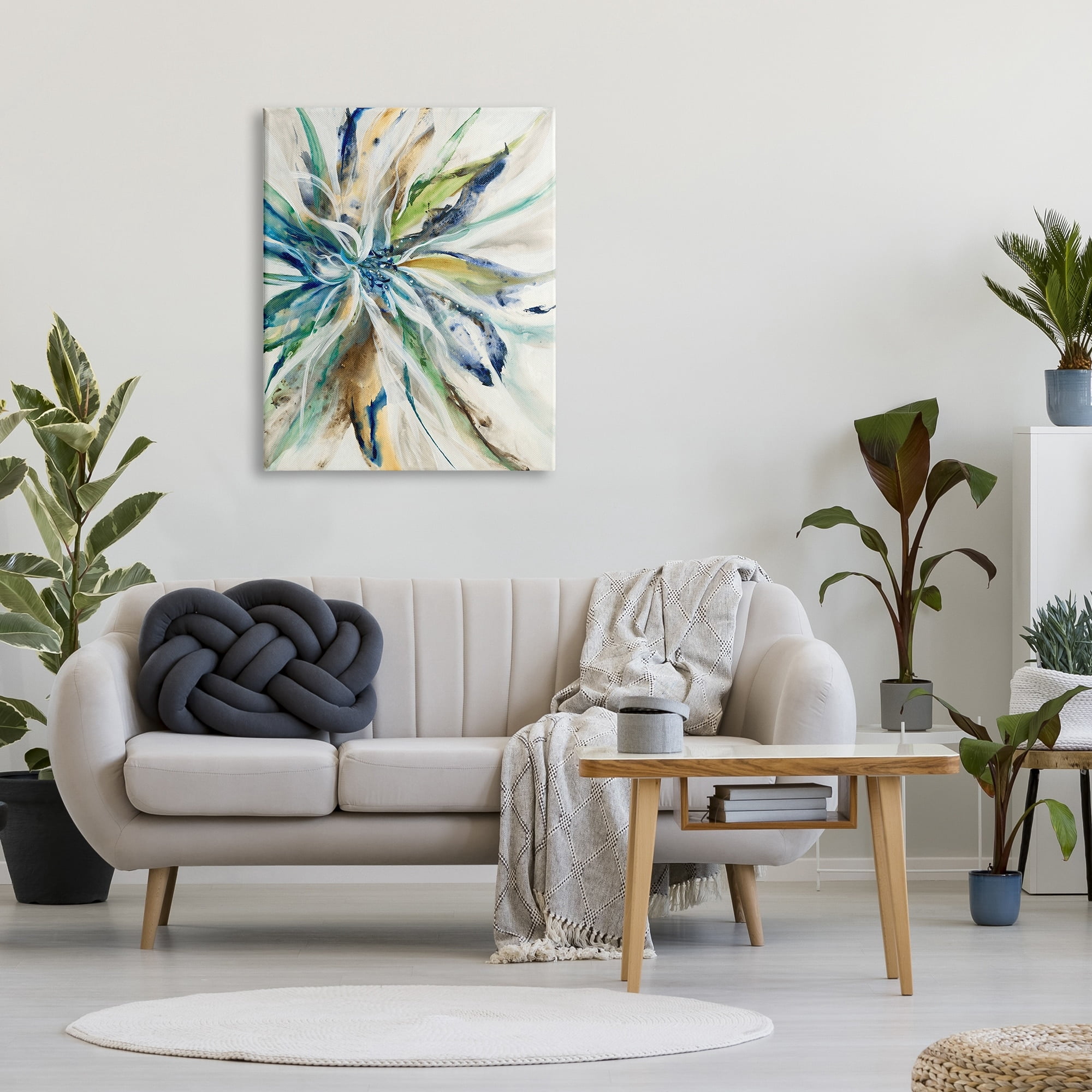 Stupell Industries Flower Petals Abstraction Abstract Painting Gallery Wrapped Canvas Print Wall Art