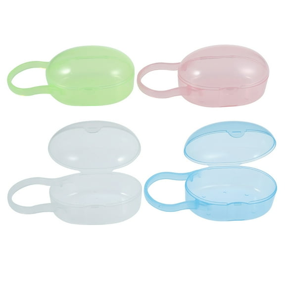 Soimiss Pacifier Box for Infants 5PCS PP Protect Pacifiers Blue Case for Travel Use