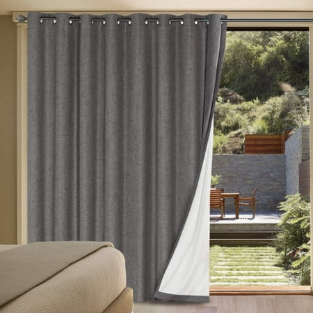 Linen Blackout Curtains Durable Thick Textured Look 100 Patio Door Curtain Anti Rust Grommet Extra Wide Sliding Panel W100 X L84 Inch Natural Canada Linen Blackout Curtains Durable Thick, Sliding Door Blackout Shade