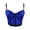 Blue, variant on Crop Top for Women Sleeveless Color Block Mesh Bustier with Bead Detail, Summer Punk Style Bralette