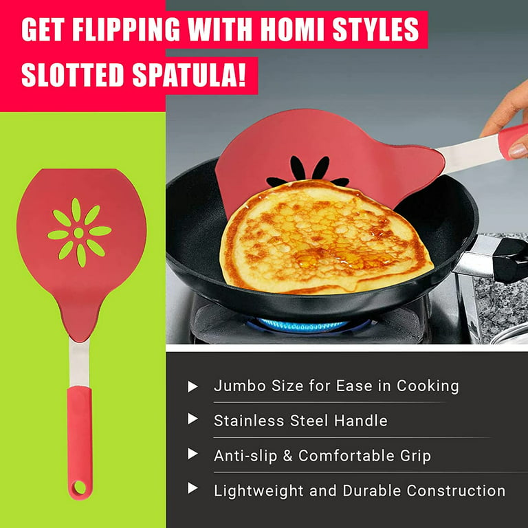 Homi Styles Extra Wide Spatula with Beveled Edges, Oversized Stainless  Steel