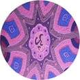 thumbnail image 1 of Ahgly Company Tapis Rond Lavable en Machine Intérieur Transitionnel Violet, 3 Pieds Rond, 1 of 7