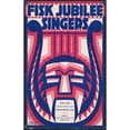 thumbnail image 2 of Winold Reiss 13x18 Black Ornate Wood Framed Double Matted Museum Art Print Titled - Graphic Design for Fisk Jubilee Singers.) (Concert Poster with Harp and Mask Motif (1910), 2 of 5
