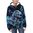 thumbnail image 3 of Chaqlin Tree Leaf Dinosaur Youth Zip Up Hoodie Lightweight Long Sleeve with Pockets Casual Athletic Outerwear Teens ​​Size 10-12​​, 3 of 6