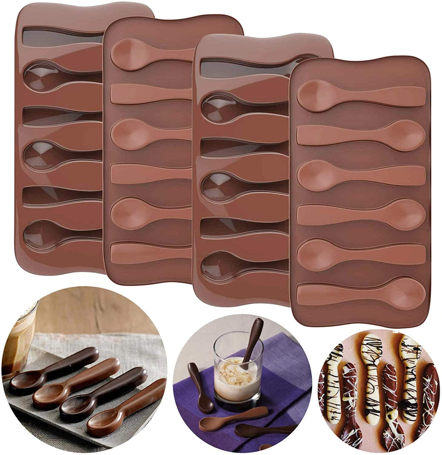 (4pcs) Hot Chocolate Spoon Mold/Candy Cane Spoons Mold/Peppermint Spoons Silicone Mold for Hot