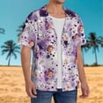 thumbnail image 6 of Custom Men's Hawaiian Shirts Face Berry Purple Confetti=8 Personalized Men Pet Baby Photo Picture Vintage Cuba Beach Sleeve Summer Bowling Short Vacation Holiday, 6 of 8