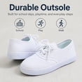 thumbnail image 3 of Girls White Shoes Canvas Comfortable Causal Sneakers for Boys Toddler Kids, 3 of 7