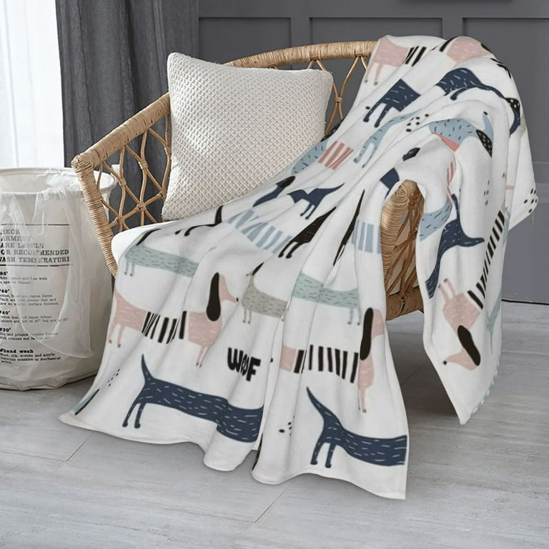 Sausage dog top print blanket
