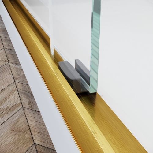 50-54 in.W x 72 in.H Double Sliding Framed Shower Door,Clear Tempered Glass,Stainless Steel Frame,Brushed Gold