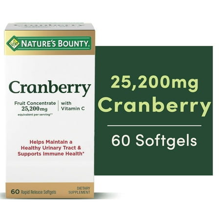Nature's Bounty Cranberry with Vitamin C Softgels, 25,200 Mg, 60 Ct