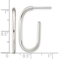 thumbnail image 3 of Sterling Silver Polished Oval J-Hoop Post Earrings (27 X 13) Made In Thailand qe15988, 3 of 5