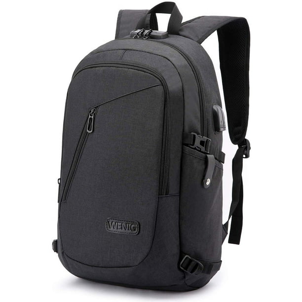 Mochila antirrobo para computadora portátil, mochila para viajes de negocios con puerto de carga USB y cerradura, mochila resistente al agua para el trabajo, la escuela y la universidad