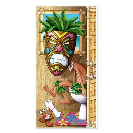 Beistle - Tiki Man Restroom Door Cover - 5' x 30" - Pack of 12