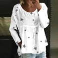 thumbnail image 2 of MEICHEN Womens Crew Neck Star Graphic Pullover Tops Fall Shirts Casual Long Sleeve Oversized Tops, 2 of 5