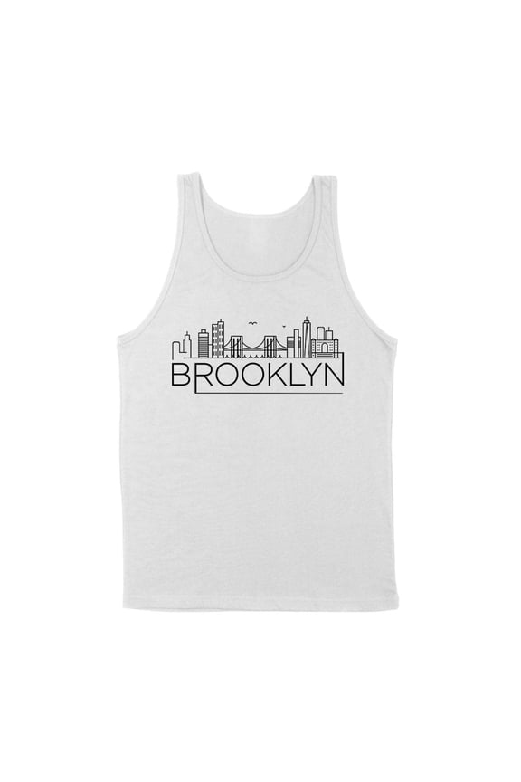 Skyline Brooklyn New York Tank Top Unisex X-Small White