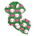 thumbnail image 4 of Outfit Sets for Girls Halloween All Over Print Collar Short Sleeve Top Shorts Loungewear 2 Piece Outfits Size 3-4Y, 4 of 4