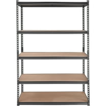 KFFKFF Storage Rack, 5-Level Adjustable, Supports up to 2000 lbs, Robust Garage Metal Shelves Organizer Unit, Black, Dimensions 48" L x 24" W x 72" H, Suitable for Kitchen, Pantry, Basement, Bathroom