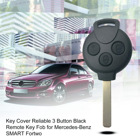 Essen Key Cover Reliable 3 Button Black Remote Key Fob for Mercedes-Benz SMART Fortwo