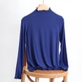 thumbnail image 5 of Women's Long Sleeve Mock Neck Base Tee Casual Trim Top Plus Size Lightweight, 5 of 5