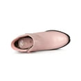 thumbnail image 4 of Unique Bargains Women's Chunky High Heel Platform Zip Chelsea Boots Pink 9, 4 of 7