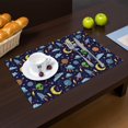 Alien Rocket Deep Blue Pattern PVC Woven Placemats Set Of 2, Bar ...