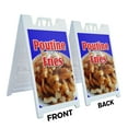 thumbnail image 2 of A-frame Sidewalk Poutine Fries 24" x 36" Double Sided A-Frame Sidewalk Sign, Includes 2 Installed Vinyl Decals | Foldable Portable White Signicade Sandwich Board Signs, 2 of 5