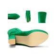 thumbnail image 2 of BLISSFUL STEP Stone Pattern Platform Block Heels Over the Knee High Boots for Women Green 6, 2 of 6