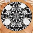 thumbnail image 2 of Black White Tie Dye Mandala Pattern Round Fitted Tablecloth with Elastic Edge,Dining Table Cover Waterproof,Outdoor Round Tablecloth for Camping,Dining,Indoor and Outdoor, 2 of 7