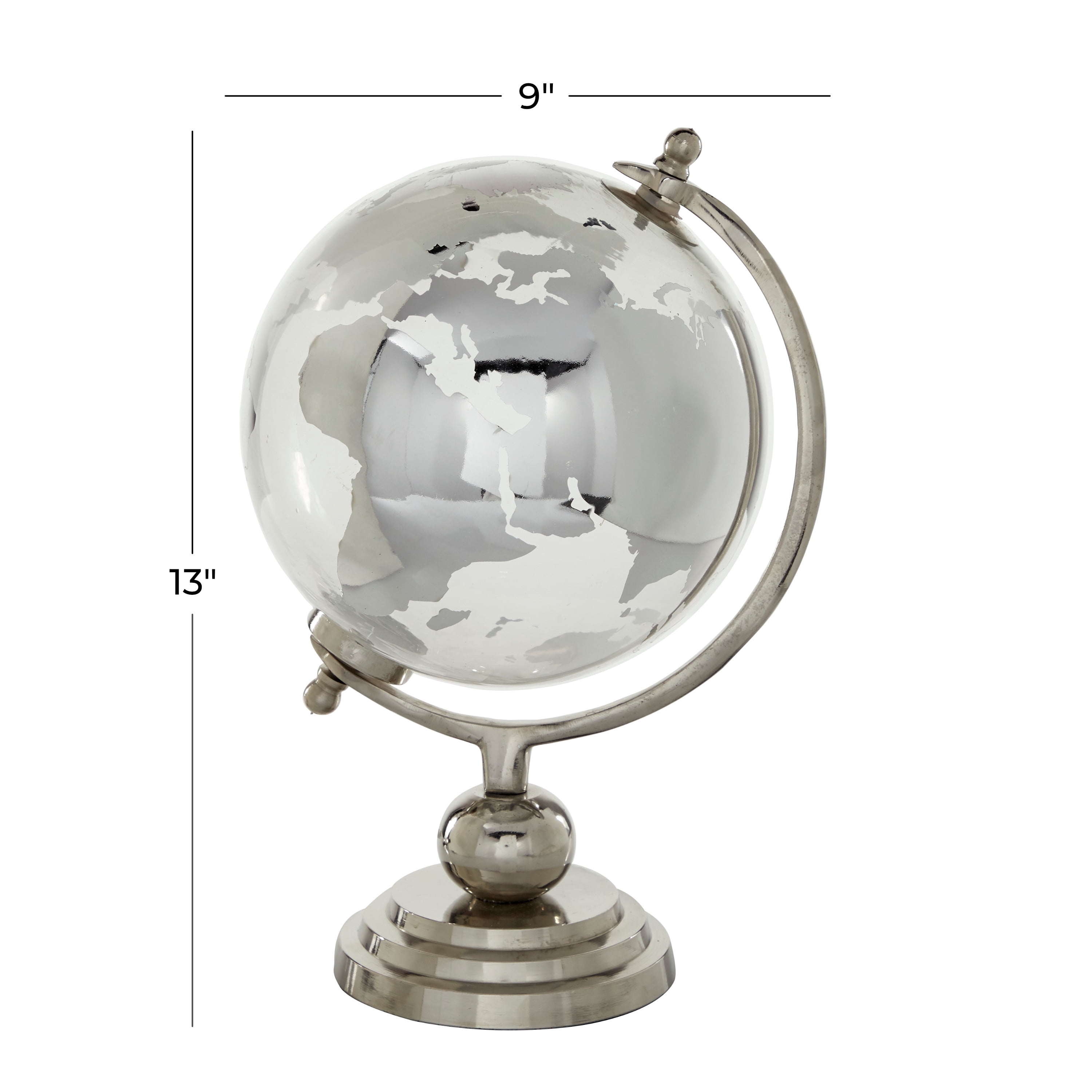DecMode 9" Silver Globe with Tiered Base