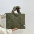 thumbnail image 4 of Bolso de hombro acolchado para mujer bolso acolchado Simple de pana bolso de compras para exteriores para mujer, 4 of 9